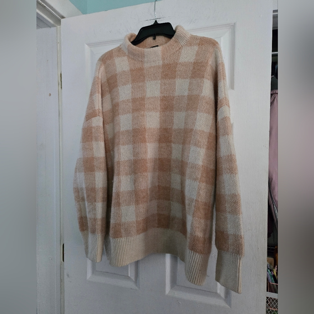 Butter Yellow MNG Gingham Sweater
